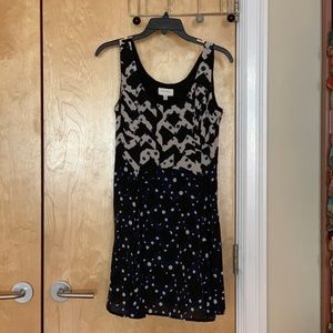 Petite Harlyn Anthropologie Dress in Blue Motif